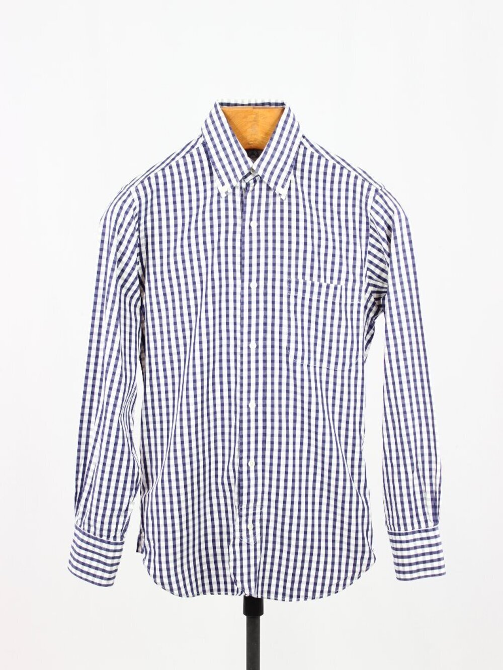 BROOKS BROTHERS BLACK FLEECE Gingham Check Cotton Button Down Shirt, Size 0/XS